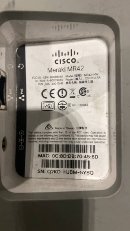 CISCO MERAKI WIRELESS ACCESS POINTS MR33 MR42 MR44 MR46 MG21 MG41E 3