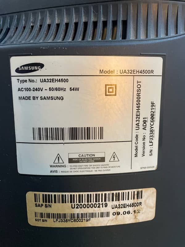 LED SAMSUNG (Model-UA32EH4500R) andriod 3