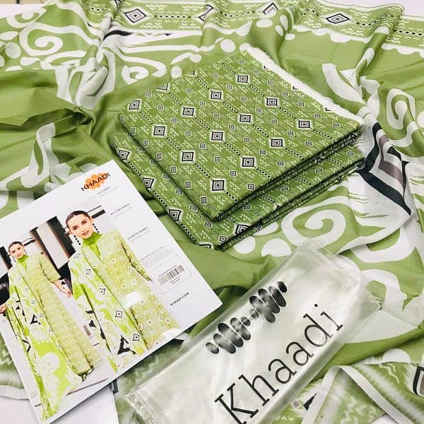 Khaadi Brand  3 Piece Digital Printed Lawn Unstitched Suit 0