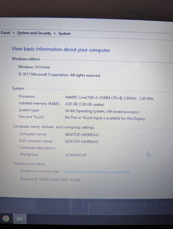 Dell Latitude Laptop 4gb ram 500 hard i5 2nd gen 3