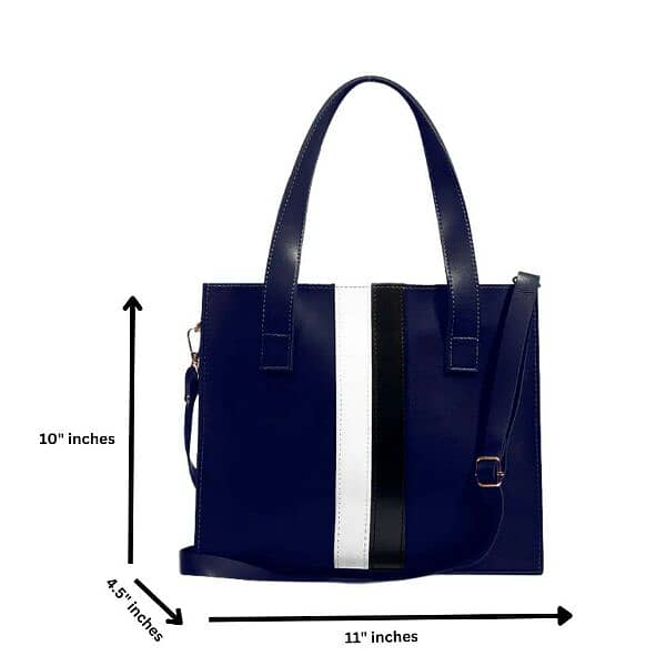 Women's PU Leather Plain Hand Bag Set 2