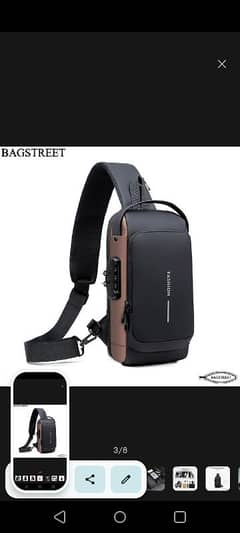 Bag street fashion sling bag with combination lock