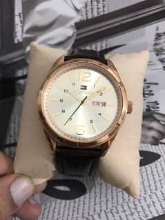 HILFIGER-GOLD TONE-NEW ORIGINAL WATCH-RADO-OMEGA-ROLEX-TISSOT-ARMANI