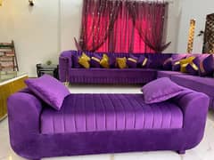 9 seater L shape sofa with setty sofa