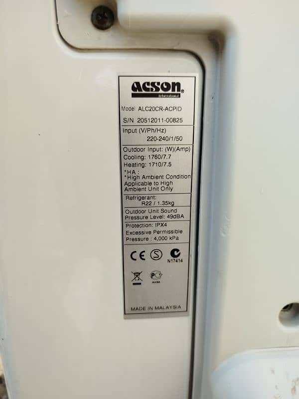 Acson 1.5 ton heat and cool 5