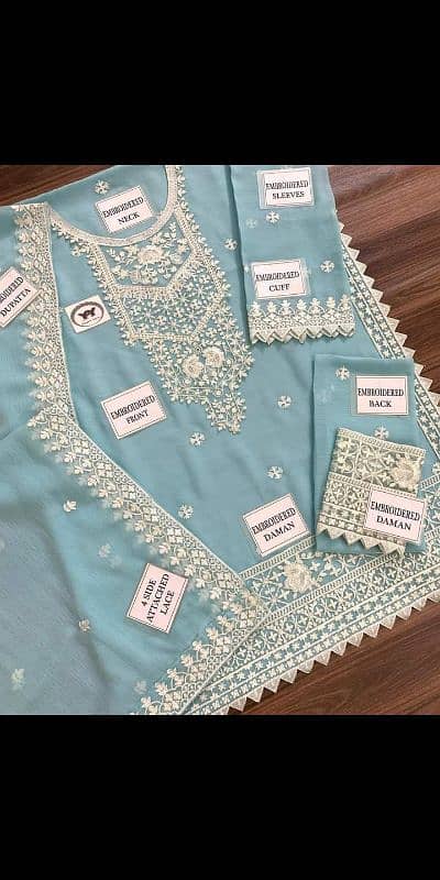 chiffon embroidered 3pcs collection 5