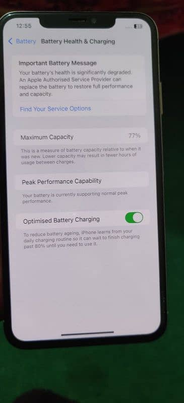 iphone xs max Funlock battery health 77 original water pack 64 gb 4