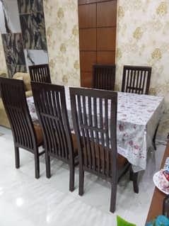 Dining table with 6 chairs all wood