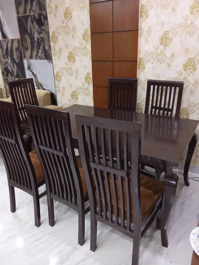 Dining table with 6 chairs all wood 1