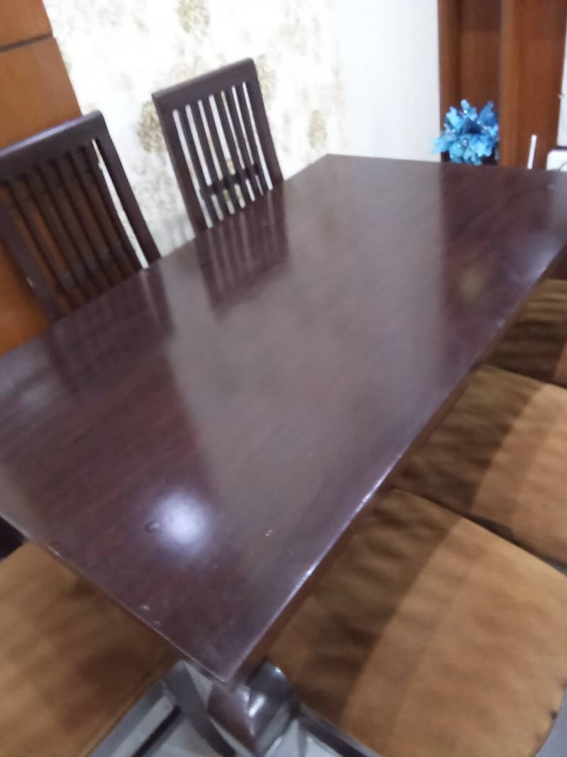 Dining table with 6 chairs all wood 2