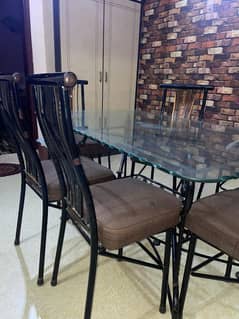 six seater dining table with chairs