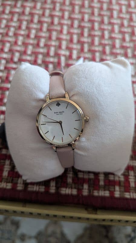 Kate Spade Ladies Metro Wrist Watch Slim Rose Leather Strap 0