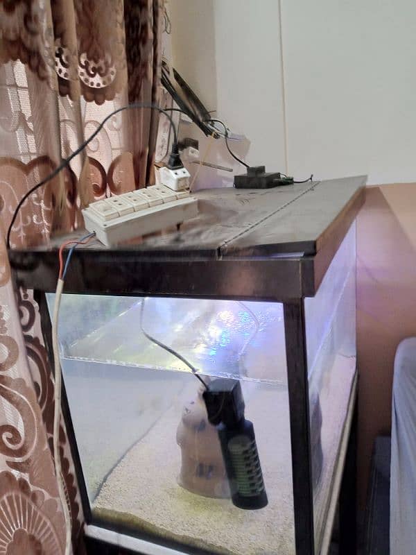 fish aquarium + iron stand 8