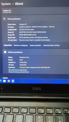 Dell precision 5520 core i7 7th gen 4gb Nvidia card