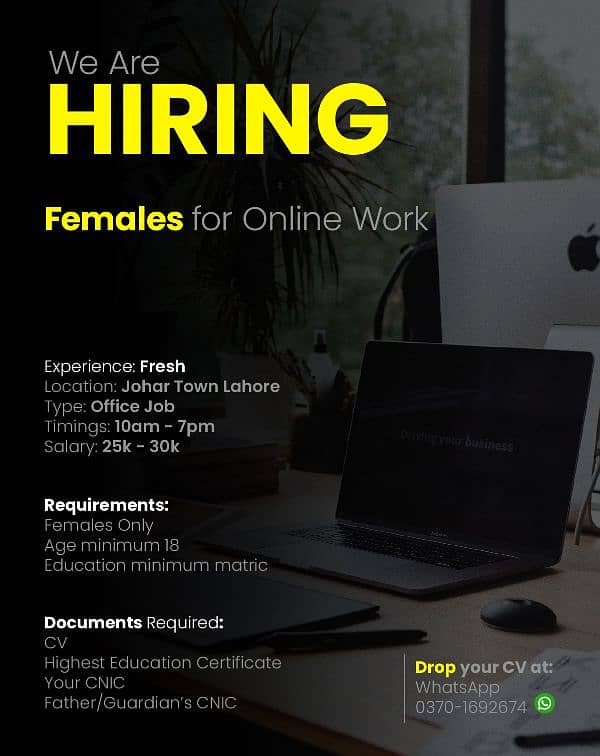 Physically Office Job Available For Females 0