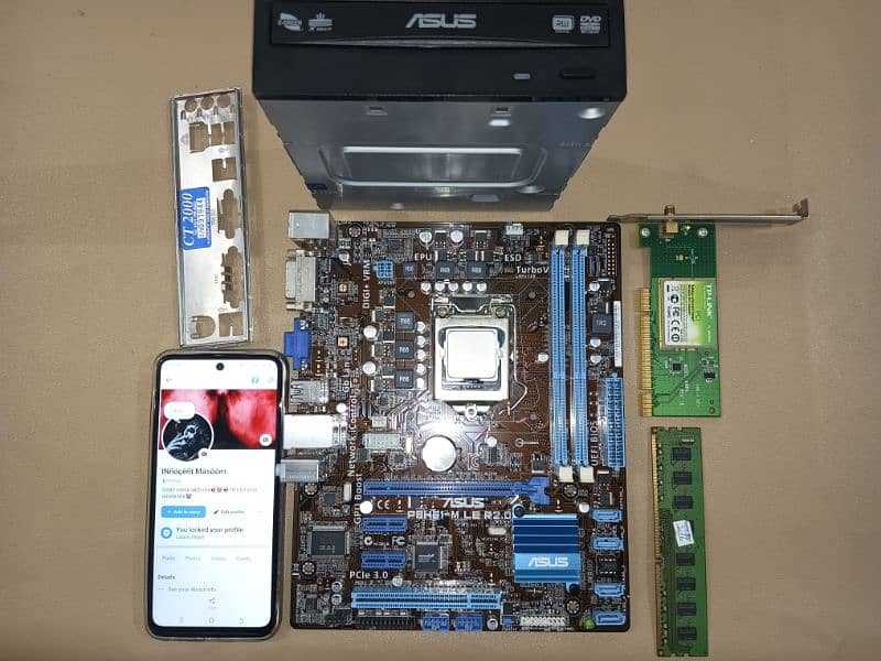 Asus 3rd Gen Motherboard+I7 3770 3rd+Gen 8Gb Ram 1600mhz+TP Link WiFi 0