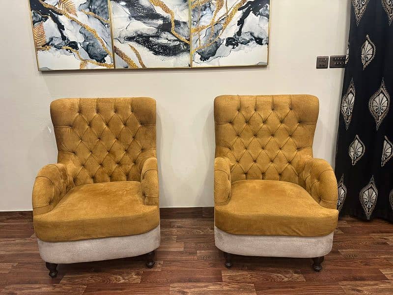 mustard sofa set 0