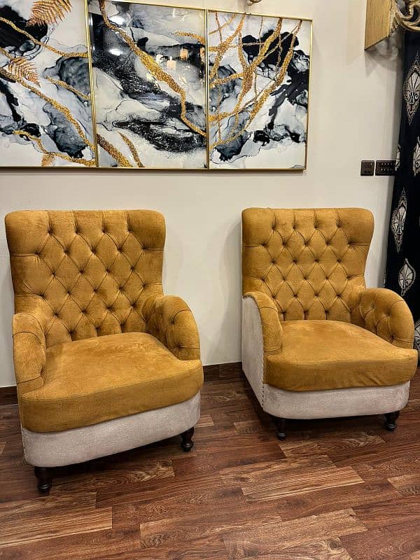 mustard sofa set 2