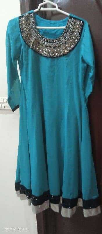 an elegant frock long with nice ghera 5