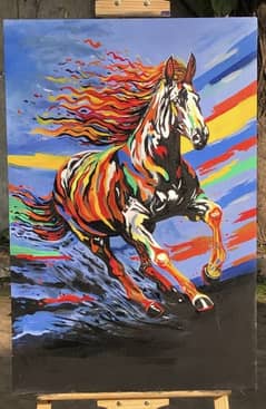 Wild running Horse -Hand Painted Canvas