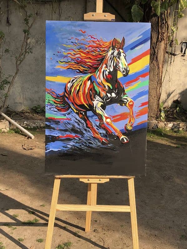 Wild running Horse -Hand Painted Canvas 1