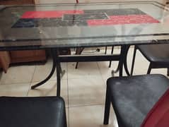 Dining Table Black and Red