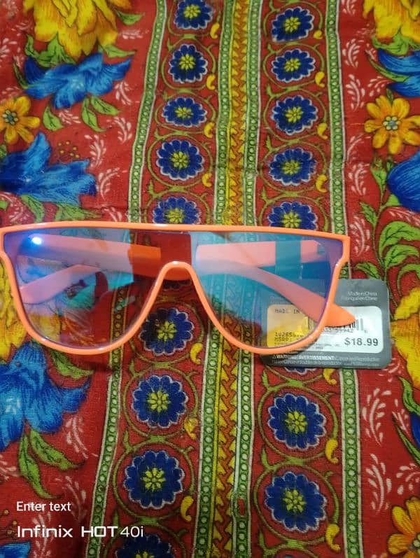 Cali blue coral orange blue mirror sunglasses 0