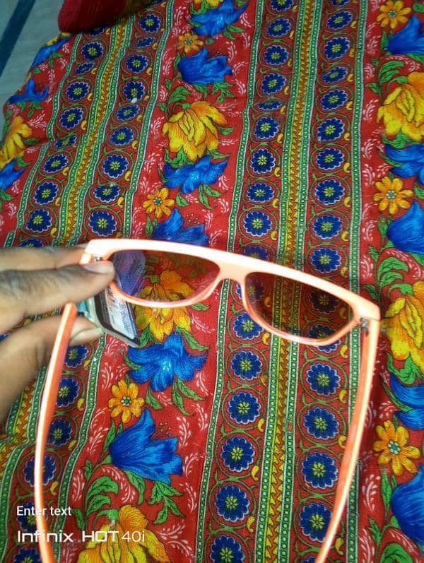 Cali blue coral orange blue mirror sunglasses 4