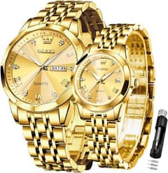 OLEVS Valentines Couple Pair Quartz Watches