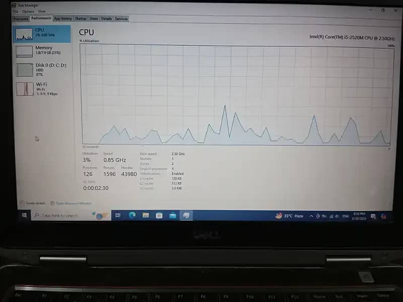 8GB RAM | Core I-5--2520M, Dell Latitude CPU 2.5GHz (Intel-R-Core) 3