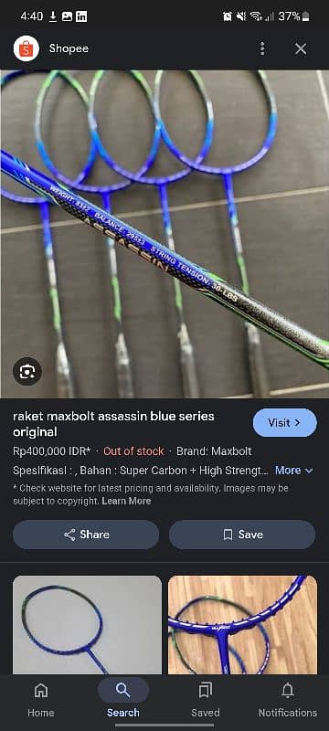 badminton racket maxbolt assasin 2