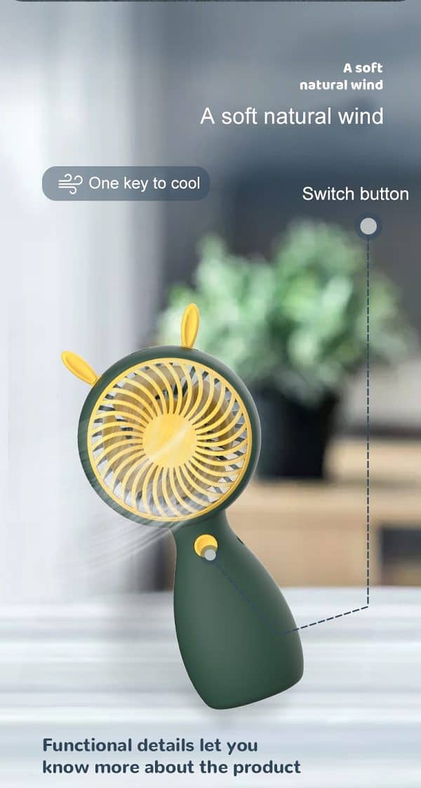 Small Handheld Student Fan Portable Mini Desktop Fan With Usb Charging 5