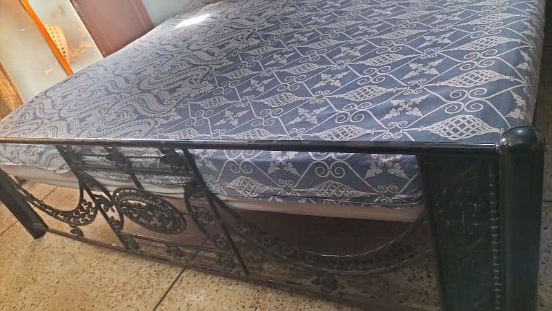 Iron rod bed with mattress 2