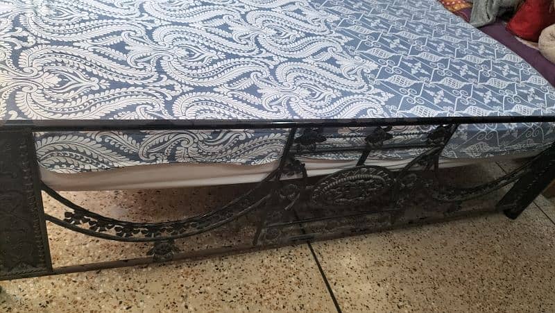 Iron rod bed with mattress 3