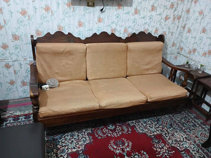 5 seater pure Wooden sofa set 1