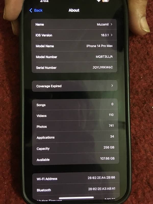 Iphone 14pro Max Non Pta Jv 256Gb bettry 87% Condition 10/10 3