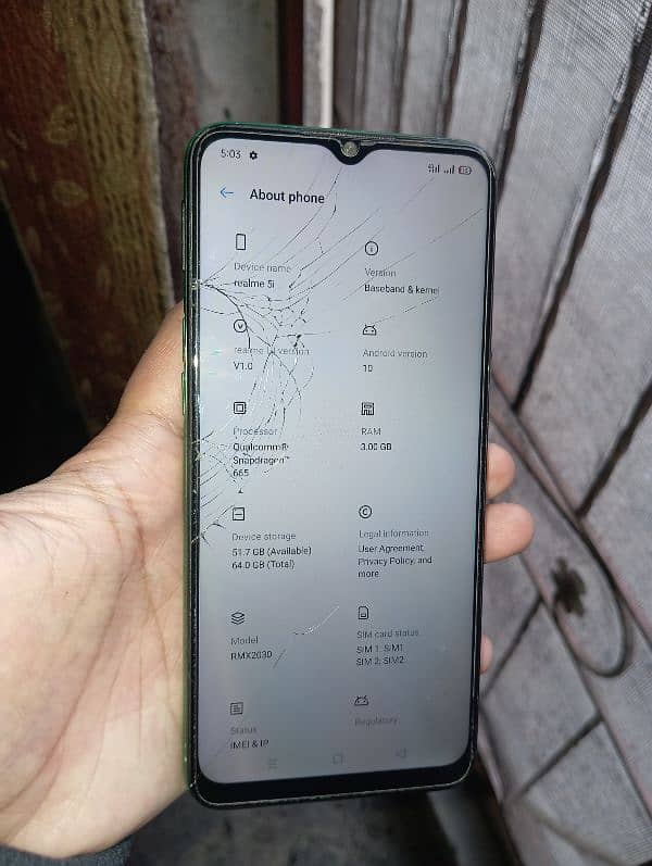 Realme 5i 3/64 storage Dual Sim PTA aaproved official 2