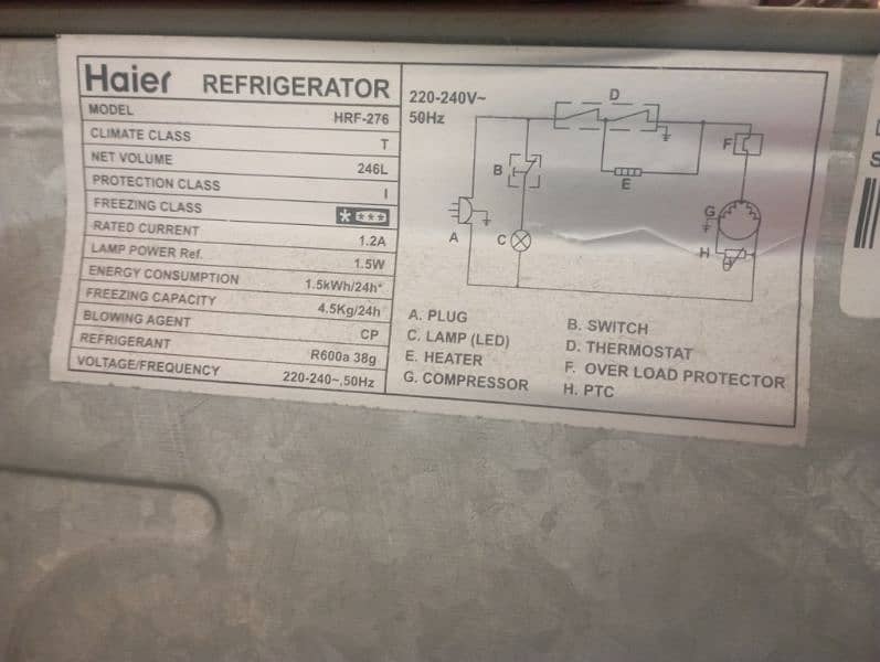 HRF-276 HAIER 10-CFT REFRIGERATOR PERFECT CONDITION 3