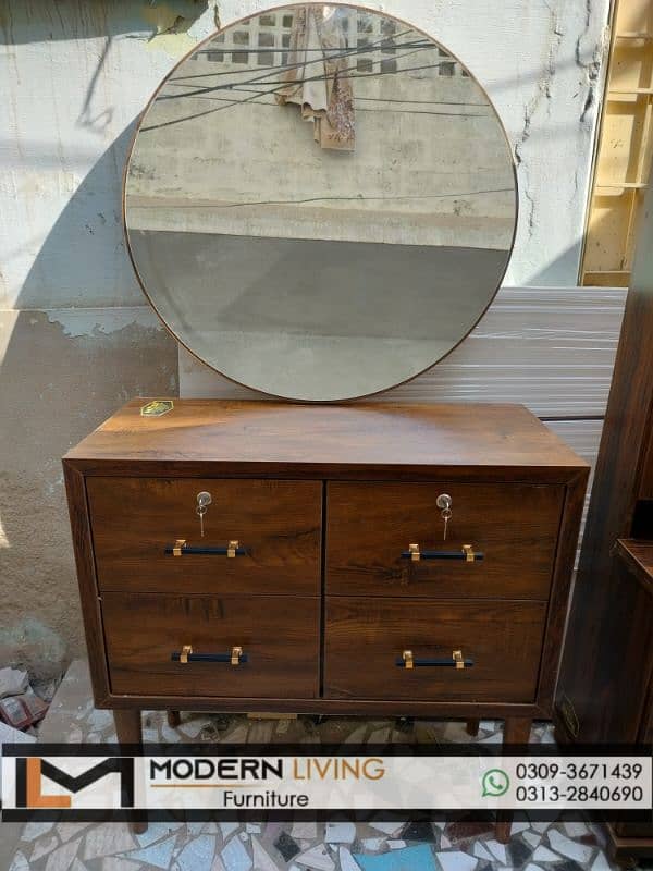 Dressing Tables 6 Drawers With Round Mirror 10