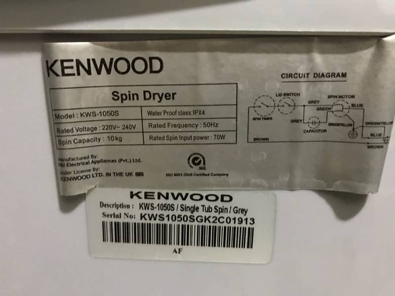 kenwood hysdrospin clothes dryer 6