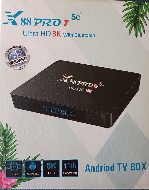 Android TV Box X88 PRO,T 5G  Ultra HD 8K, 8GB Ram 64GB Rom 5