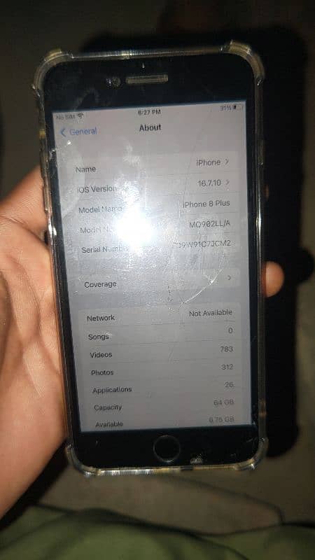 iPhone 8 plus 64GB non pta back thori brak ha 3