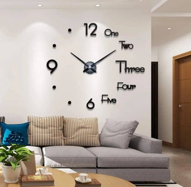 3D Wooden Wall Clock Available for Home Decoration 0