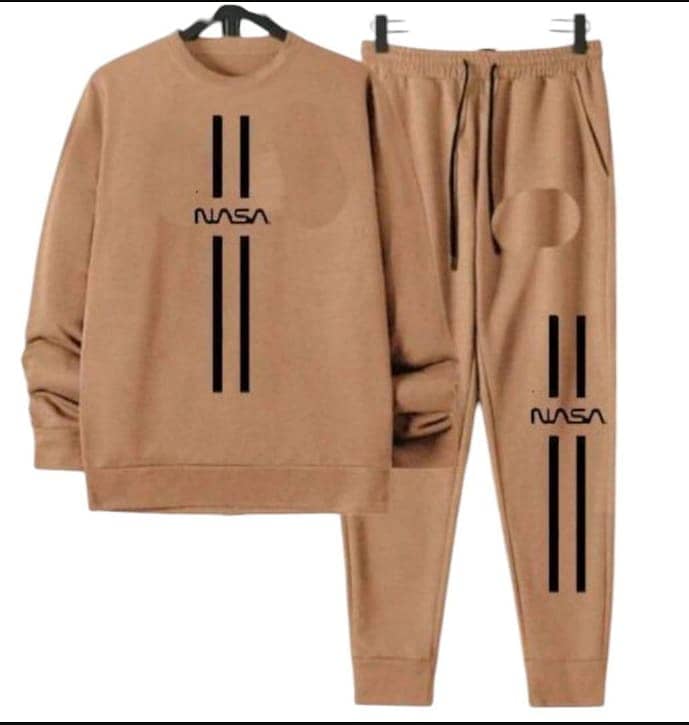 Men's Printed Cotton Jersey Tracksuit(2-Piece Set) 7