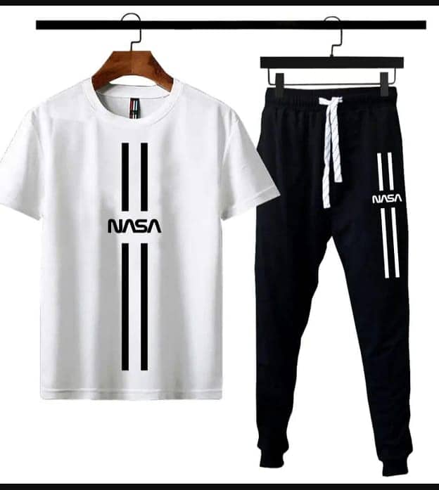 Men's Printed Cotton Jersey Tracksuit(2-Piece Set) 9