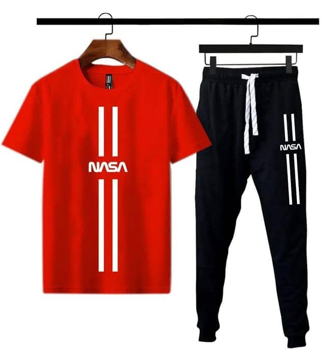 Men's Printed Cotton Jersey Tracksuit(2-Piece Set) 10