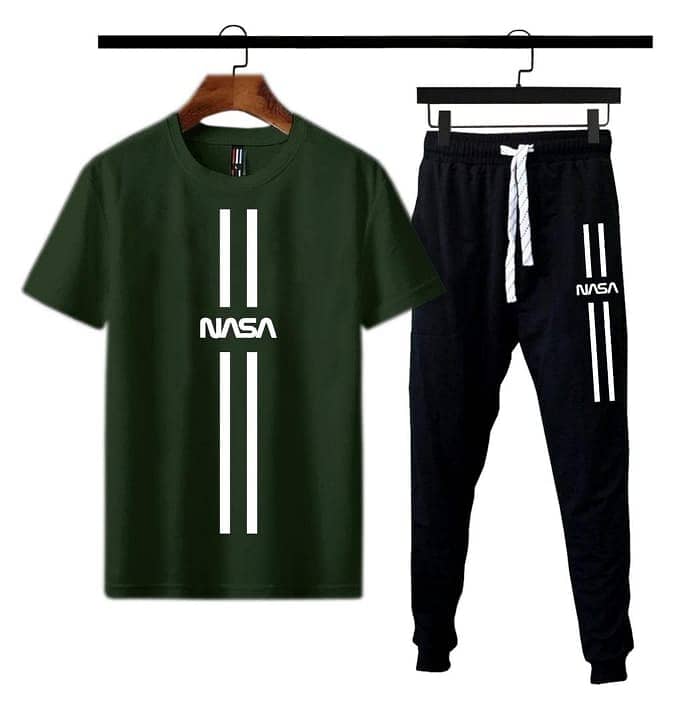 Men's Printed Cotton Jersey Tracksuit(2-Piece Set) 12