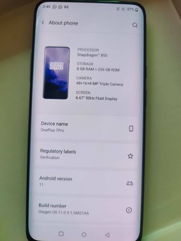 OnePlus 7 pro 8/256 official pta approved 1