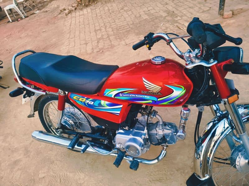 Honda CD70 2024 All Punjab Number Lush Condition 1