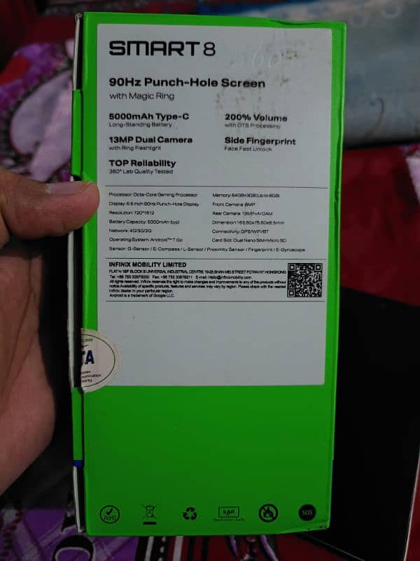 Infinix smart 8 for sale PTA Approved 6